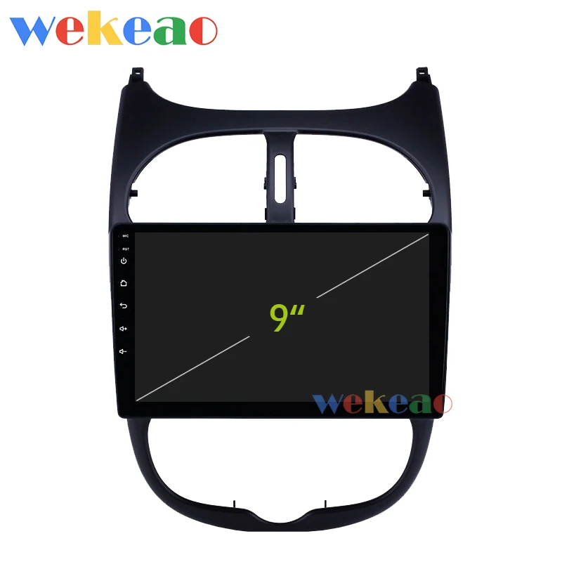 Автомагнитола Wekeao 9 дюймов 1 Din Android 0 мультимедийный Dvd-плеер для Peugeot 206