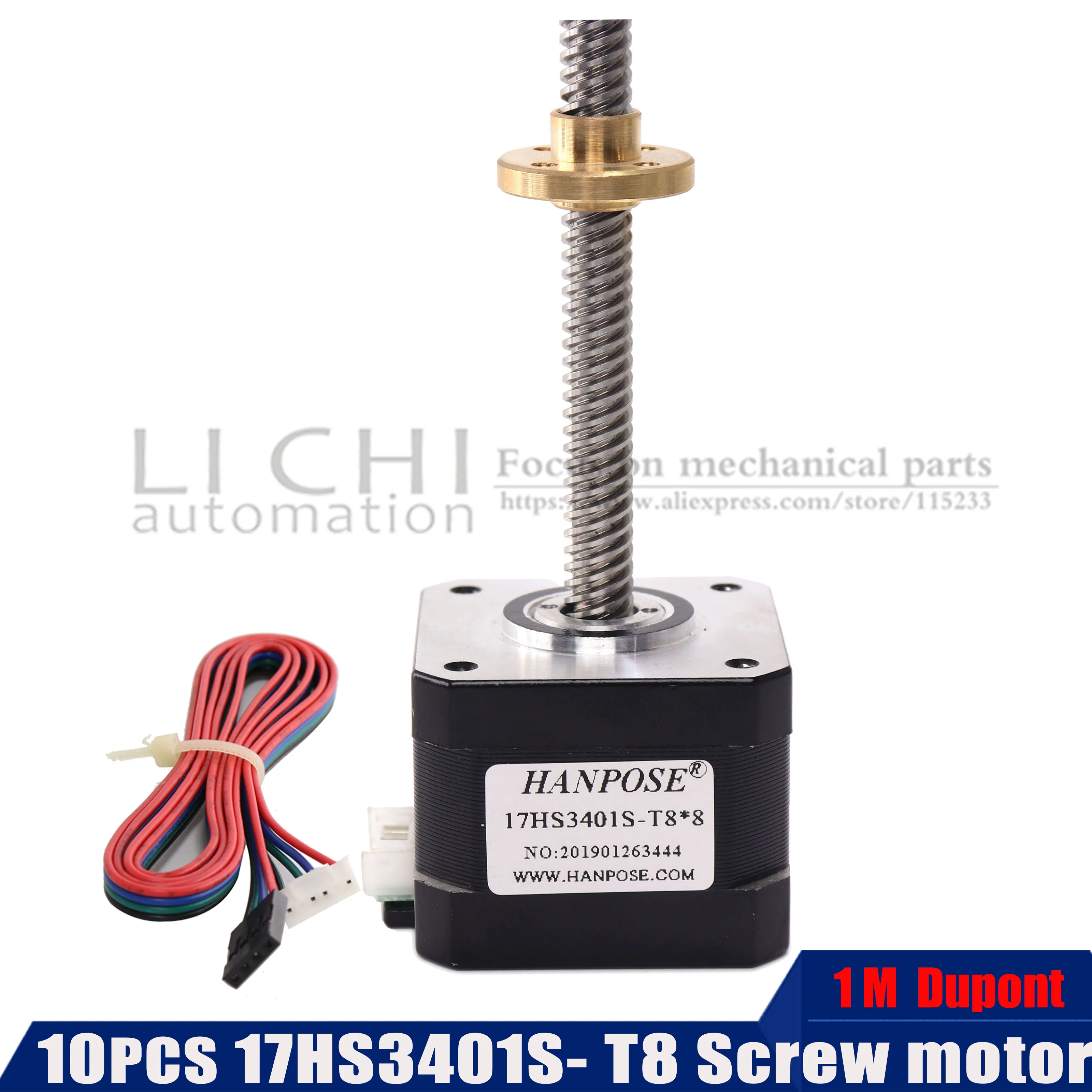 Nema17 17HS3401S T8*2*4*8 шаговый двигатель 10 шт. с медной гайкой 8 мм для 3D принтера|Шаговый