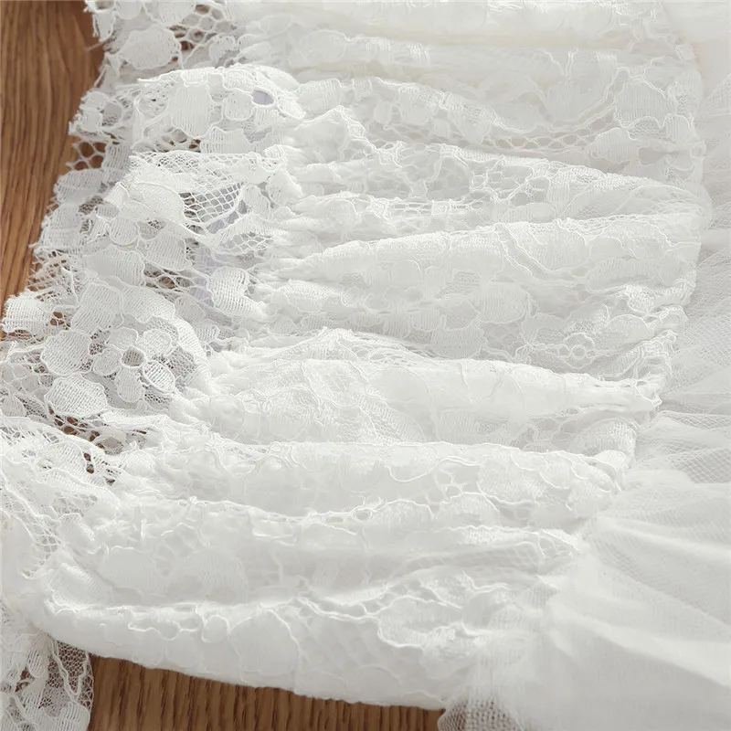 2020 Брендовое платье принцессы для маленьких девочек Кружевное белое вечернее