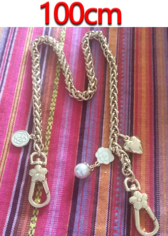 100cm Gold DIY аксессуары 40 см-150 см Замена золотой металлической цепью лямки для небольших сумок, сумки 8 мм сумка ручки сумки ремни - Цвет: 100cm Gold