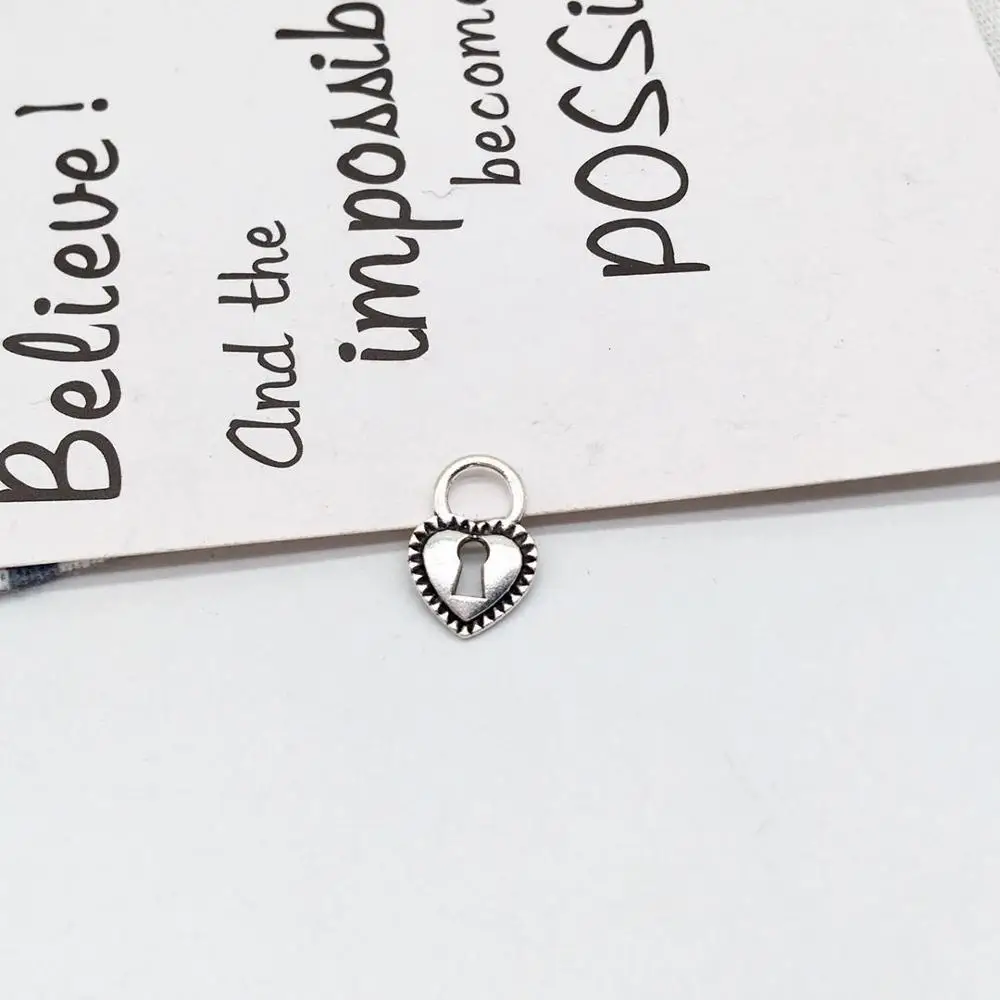 

33 pcs love Charms Key Unlock Lock 17x11x2mm Antique Silver Color Plated Pendants Making DIY Handmade Tibetan Finding Jewelry