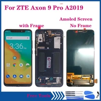 original amoled display for zte axon 9 pro lcd display touch screen digitizer assembly for zte a2019 oled repair