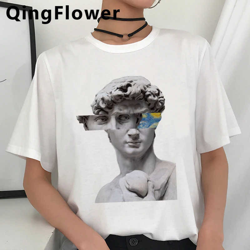 

Van Gogh Aesthetic top tees t shirt female japanese harajuku kawaii vintage print plus size summer top ulzzang