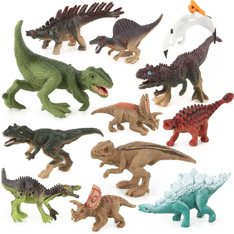 

12pcs Action&Toy Figures Model Brachiosaurus Plesiosaur Tyrannosaurus Dragon Din