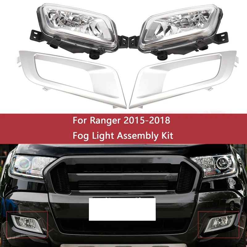 

Car Front Bumper Fog Light Lamp Assembly with Bulb Switch Wiring Kit for Ford Ranger 2015
