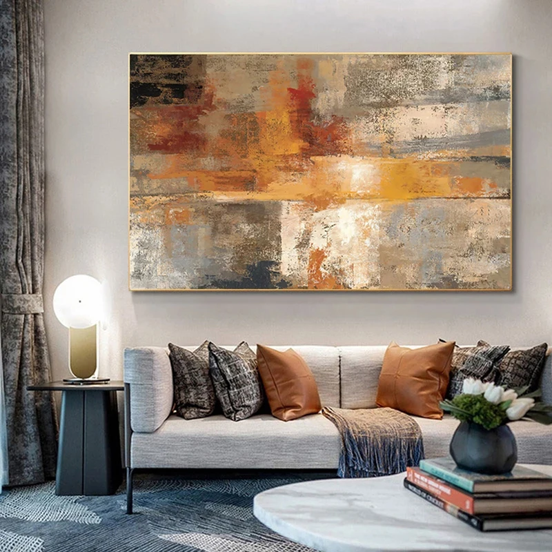 

Golden Abstract Picture Poster Canvas Painting Print Cuadros Art Wall Decoration Mural For Modern Home Living Room Decor No Fram