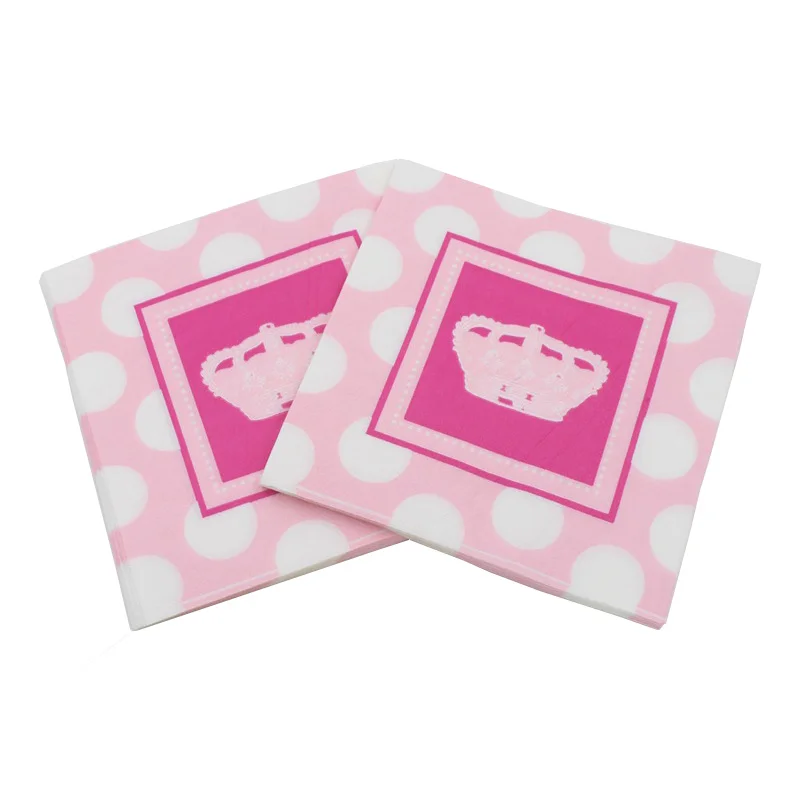 20pcs/lot New creative Pink Crown Dots Paper Napkins Cute serviette towel for Happy Birthday Wedding party Supplies&amp Decoration | Дом и сад