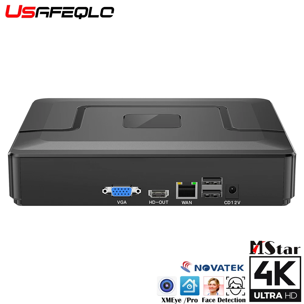 Видеорегистратор H.265 10CH 16CH 32CH For 8MP 4K IP-камера с поддержкой распознавания лиц людей