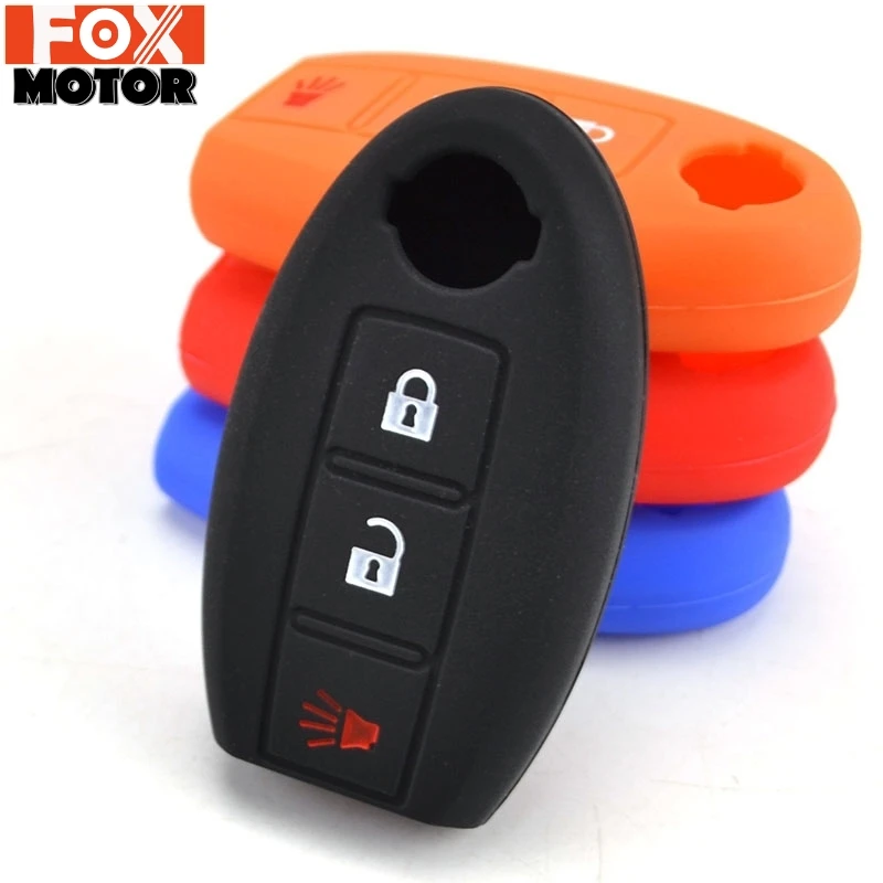 Силиконовый автомобиль дистанционного ключ Дело Fob Обложка для Nissan X Trail 370Z Cube Micra