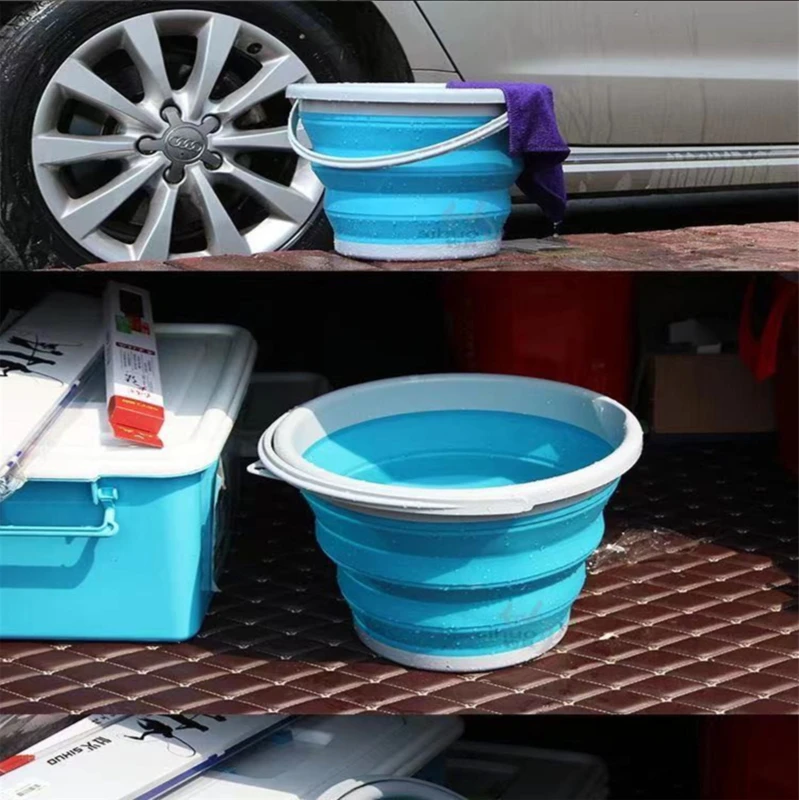 

10/5/3L portable folding bucket car wash bucket outdoor fishing camping folding bucket portable camping trash can