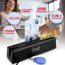 Горячая ZCS160 4 в 1 черный 8 к магнитная полоса Кредитная карта EMV IC чип RFID PSAM считыватель писатель 2-в-1 многофункциональный кардридер