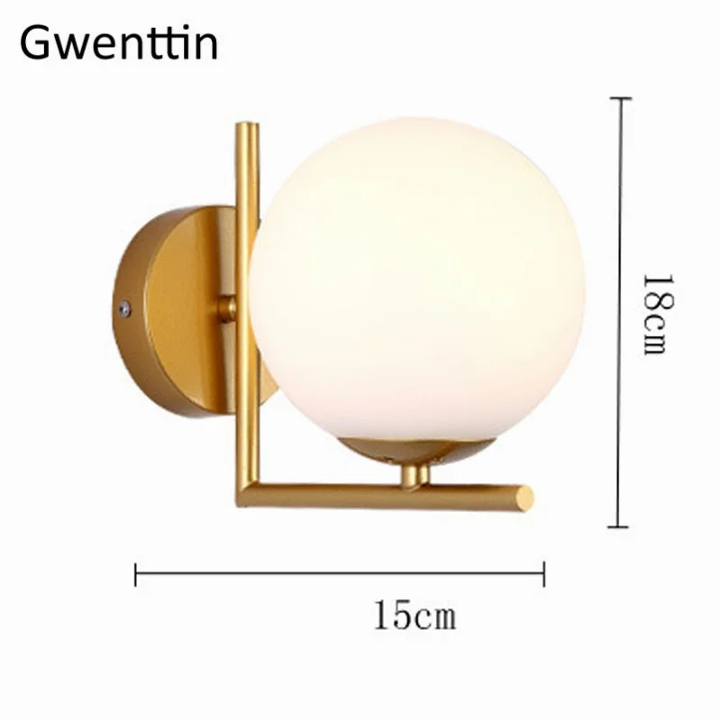 Скандинавские Стеклянные Настенные светильники лампы для спальни прикроватная