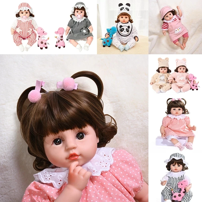 

45cm Reborn Baby Doll Soft Silicone Reborn Baby Doll lifelike Real Bebe Toy No Function Dress up Surprise Girl Gift Children Toy