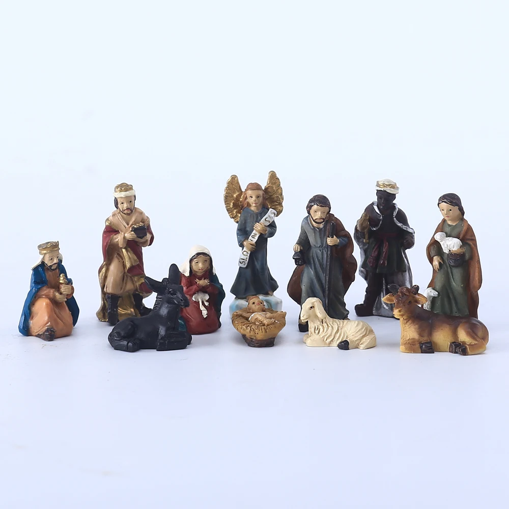 

Nativity Scene Figures Christmas Baby Jusus Three King Manger Church Souvenirs Crib Xmas Home Decoration