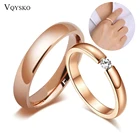 Модные цвета розового золота обручальные парные кольца для влюбленных из нержавеющей стали с CZ камень для мужчин для женщин Свадебные украшения обручальные кольца оптом