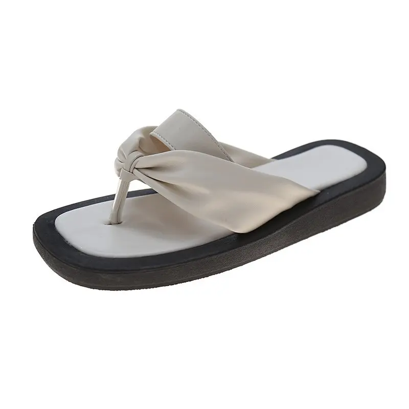 

2021 Summer Comfortable Clip Toe Slippers Women Super Light Flat Platform Slides Woman Casual Soft Bottom Flip Flop Shoes