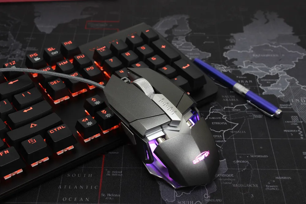 OMESHIN профессиональный Регулируемый 4000 dpi 9 кнопочный 7 цветов светодиодный usb-кабель с подсветкой профессиональная игровая мышь