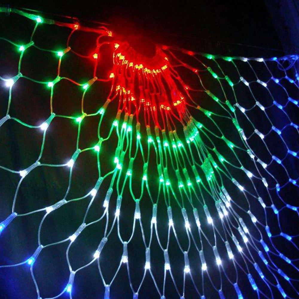 Fairy Garland LED Lanterns Peacock Mesh Net Led String Lights Outdoor Wedding Window Christmas New Year Party Decor | Освещение