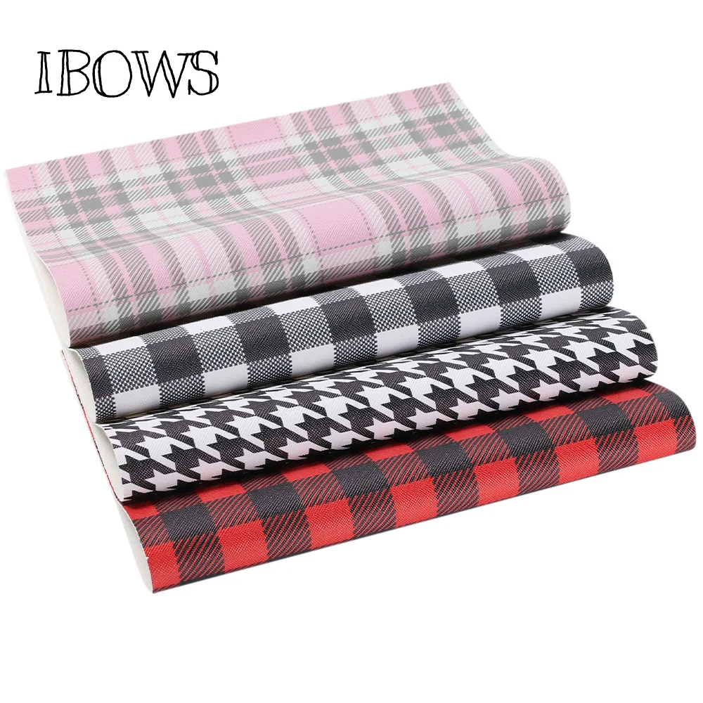 IBOWS 22*30 см 1 шт. клетчатое платье с искусственная Синтетическая кожа ткань лист