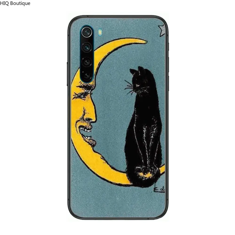

Popular Sun Moon cartoon Phone Case For XiaoMi Redmi Note 9S 8 7 6 5 A Pro T Y1 Anime Black Cover Silicone Back Pretty