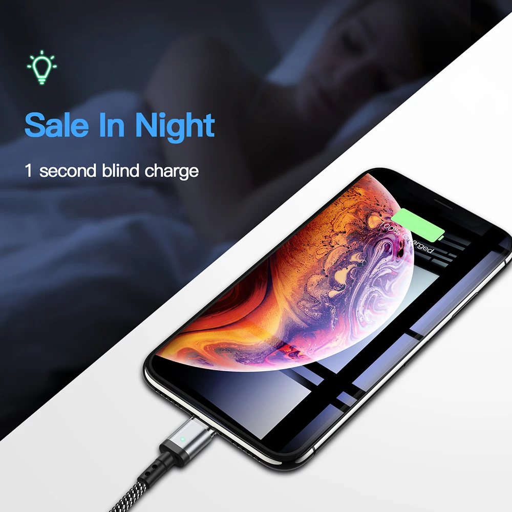 Магнитный кабель Suntaiho Micro usb Type C для iPhone магнитное зарядное устройство быстрая