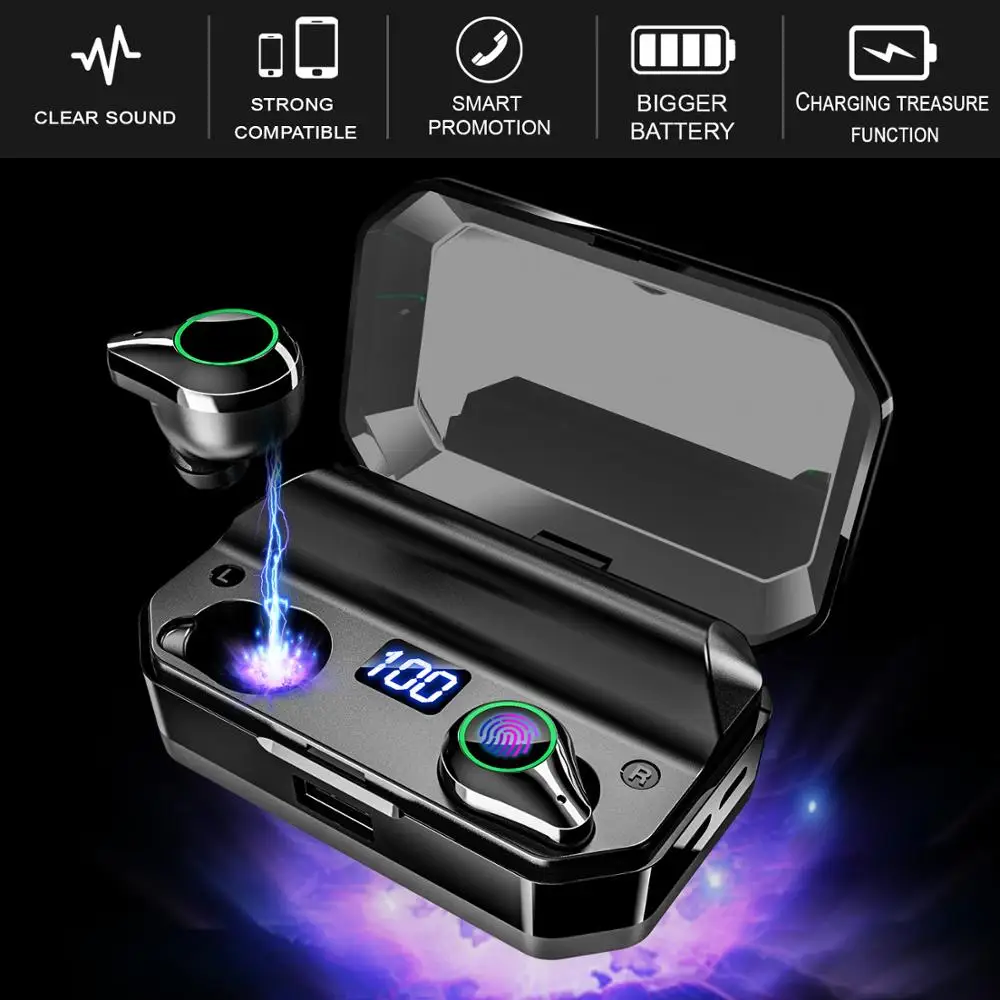 JEELOCK Bluetooth 5 0 беспроводные наушники 9D стерео звук сенсорное управление IPX7