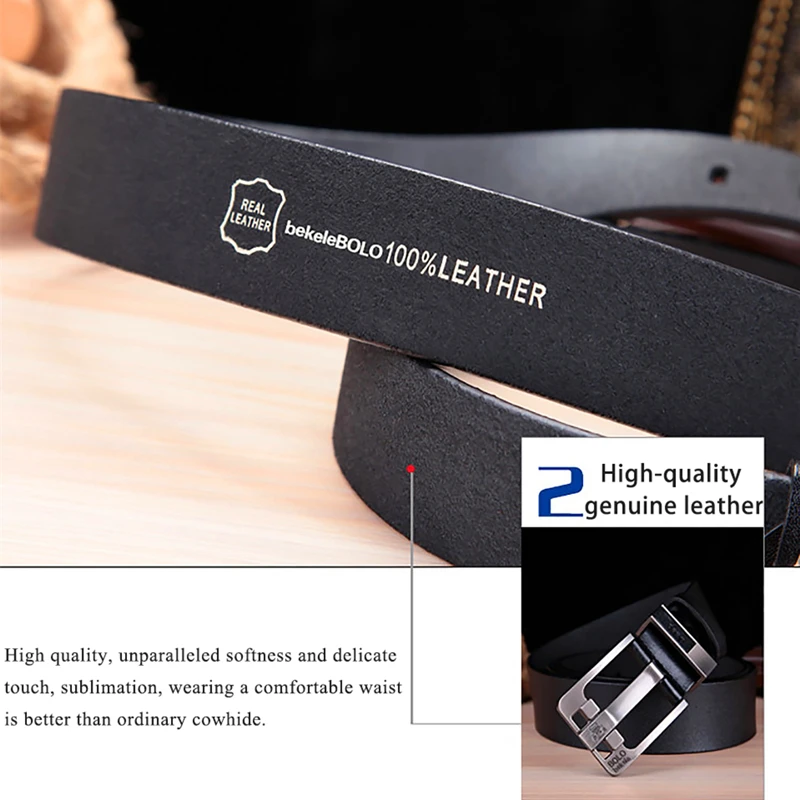 Ремень мужской из натуральной воловьей кожи роскошный винтажный дизайнерский