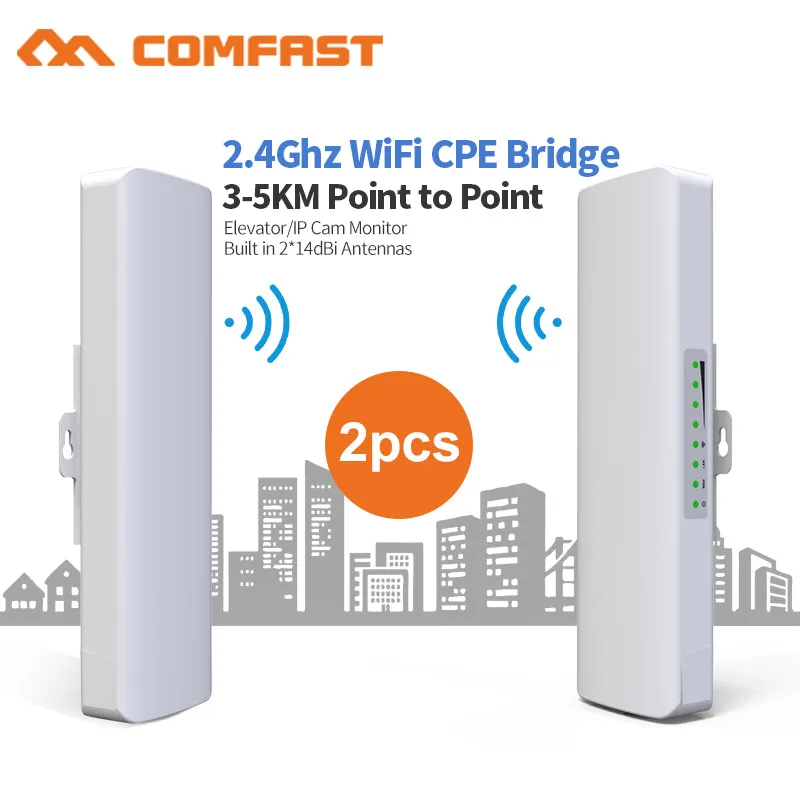 Беспроводной мост и Wi Fi ретранслятор 2 4 ГГц 300 Мбит/с для улицы 3 км|Беспроводные