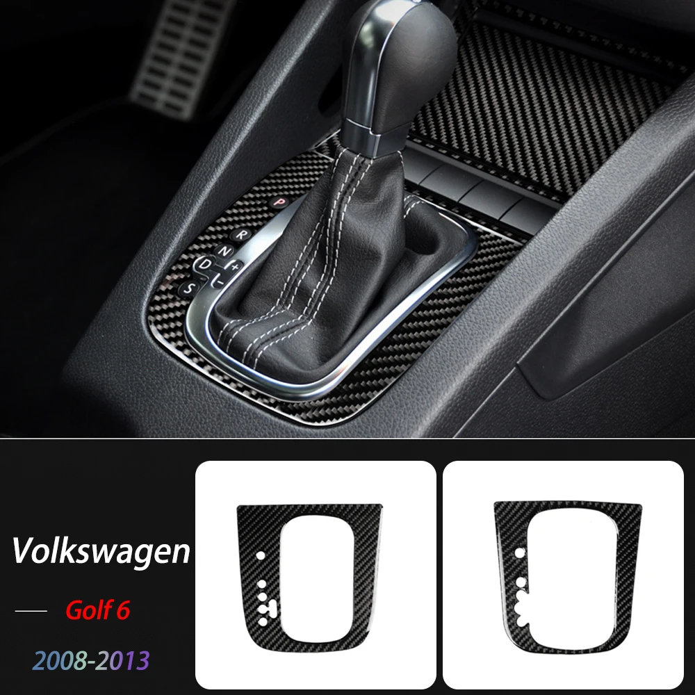 

LHD RHD for Volkswagen VW Golf 6 GTI R MK6 Accessories Real Carbon Fiber Sticker Gear Shift Panel Cover Interior Trim