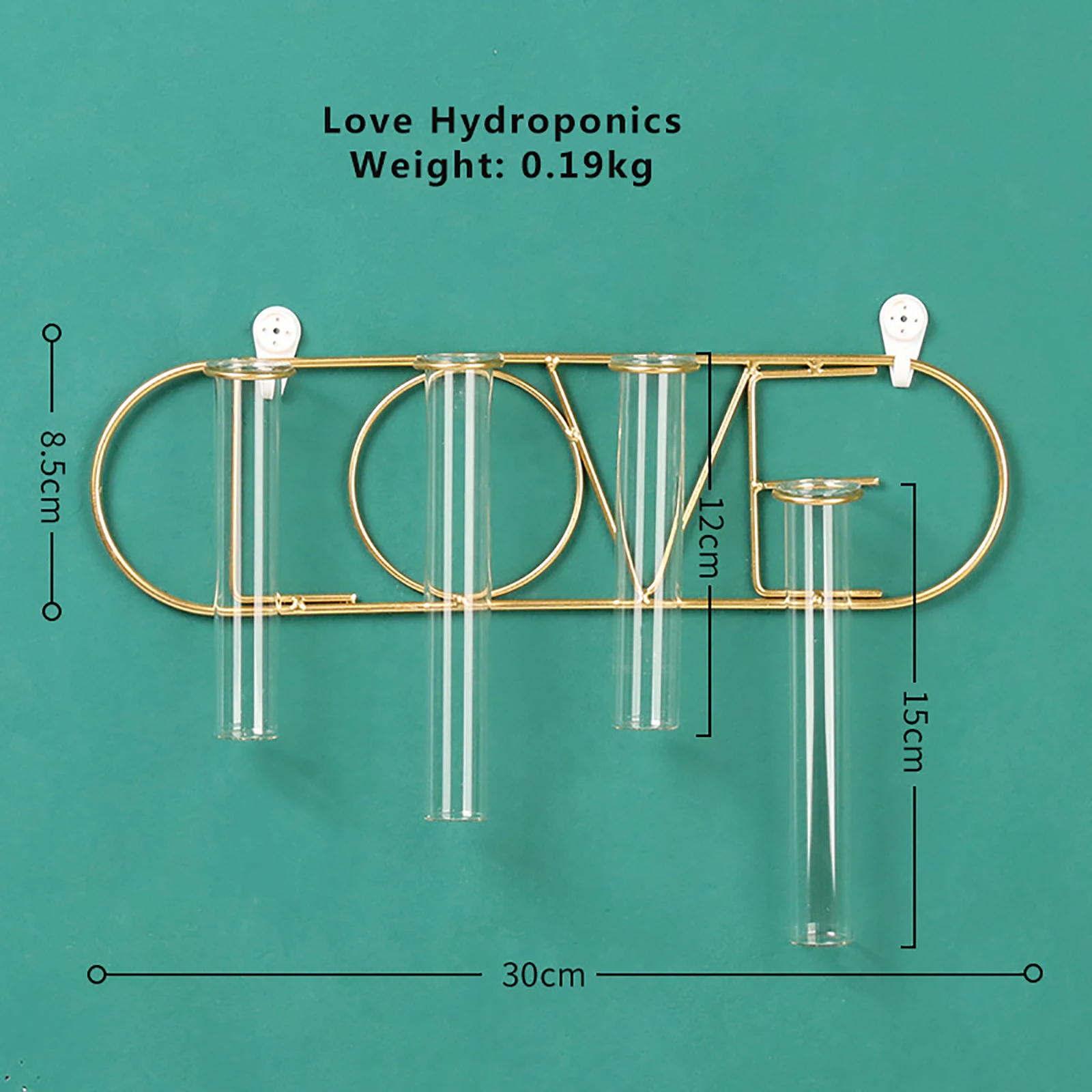 Настенные гидропоники кованого железа Стекло вазы для растений висячий