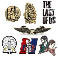 the last of us part 2 brooch ellie backpack pins gold shield wings rocket spaceship badge brooches for fans game jewelry gift