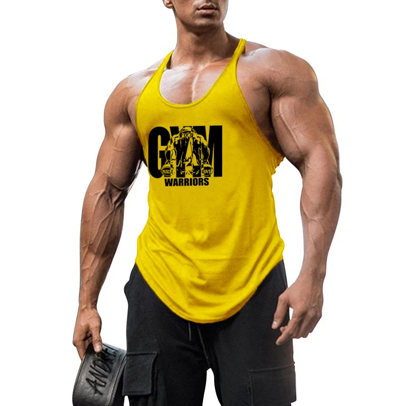

Bodybuilding Stringer Tank Top Men Cotton Gym Sleeveless Shirt Mens Fitness Racer Vest Summer Singlet Sportswear Workout Tanktop
