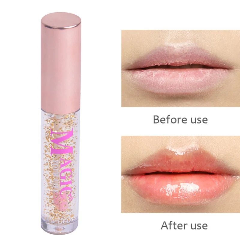 Warming lipstick magic temperature changed color Strawberry color lip balm moisturizing and lasting ladies crystal lip gloss