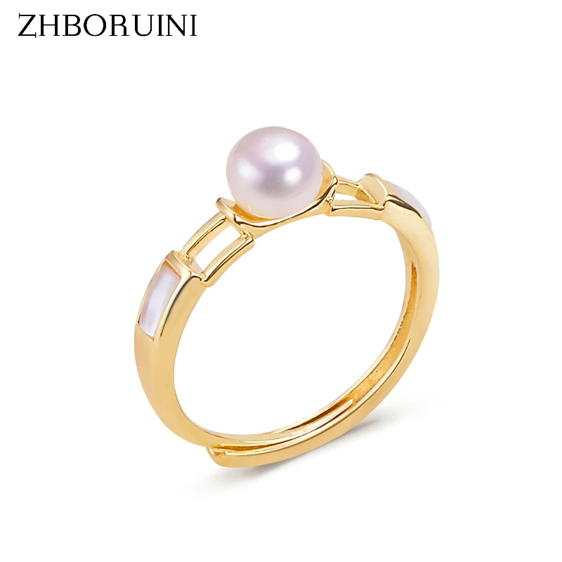 

ZHBORUINI дизайн Ins кольцо с натуральным пресноводным жемчугом простой маленький и изысканный корпус 14K позолоченное кольцо ювелирные изделия д...