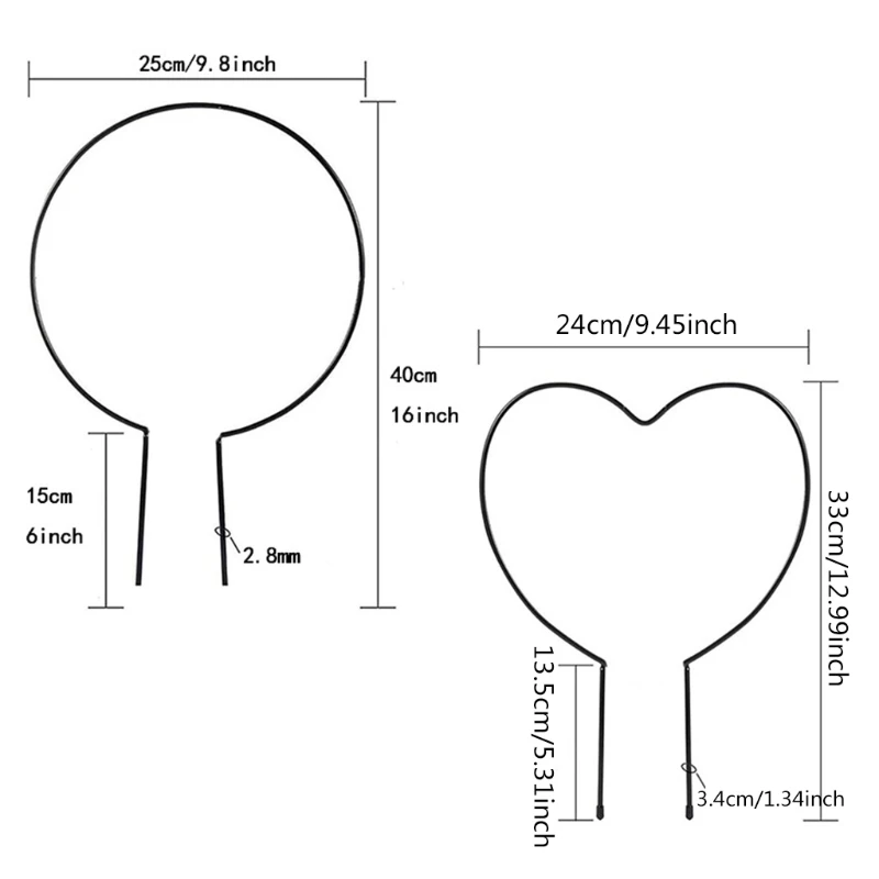

Metal Iron Round Heart Shaped Garden Plant Support Stake Stand Climbing Rack P82C