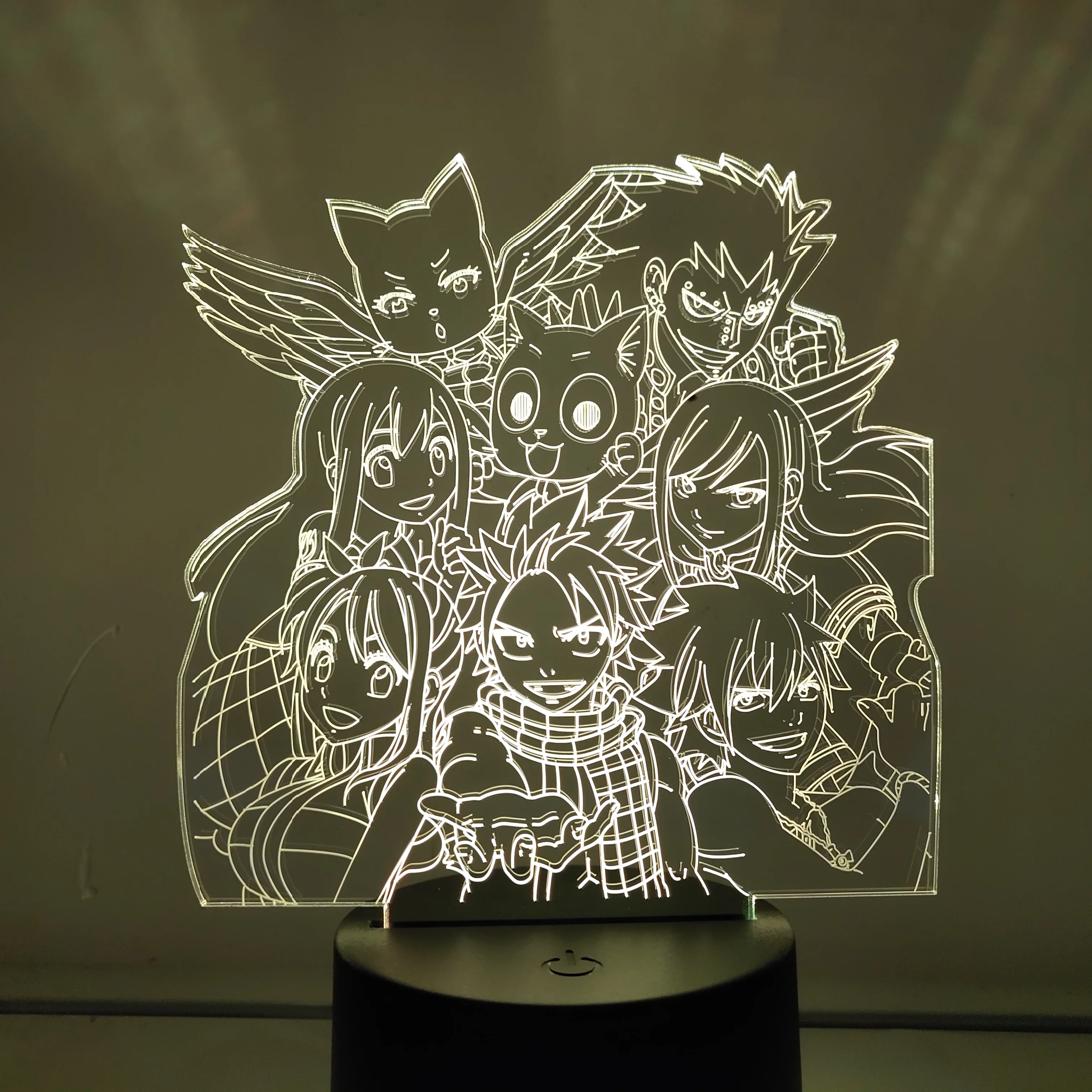 Fairy Tail фигурку 3D светодиодный Изменение оптического ночные светильники с