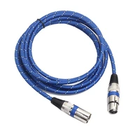 nylon braided double shielded xlr male to female large 3 core for microphone canon audio cable1 meter