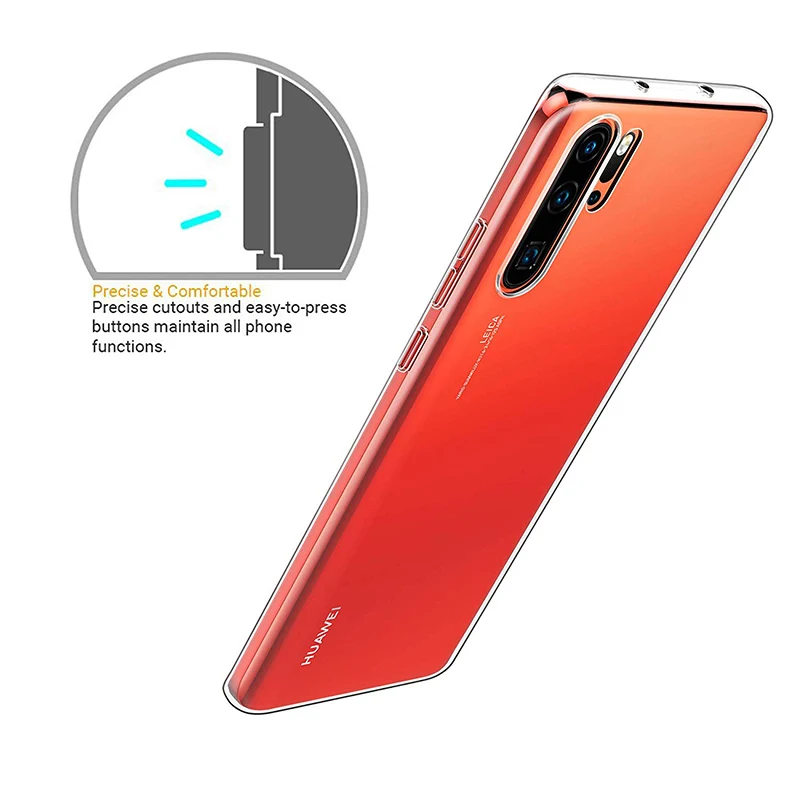 Ультра тонкий мягкий силиконовый чехол для Huawei P30 Pro P30Pro TPU прозрачный 360 защитный