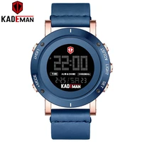 kademan brand mens digital watches 30m waterproof sport wrist luxury led display chronograph casual leather relogio masculino