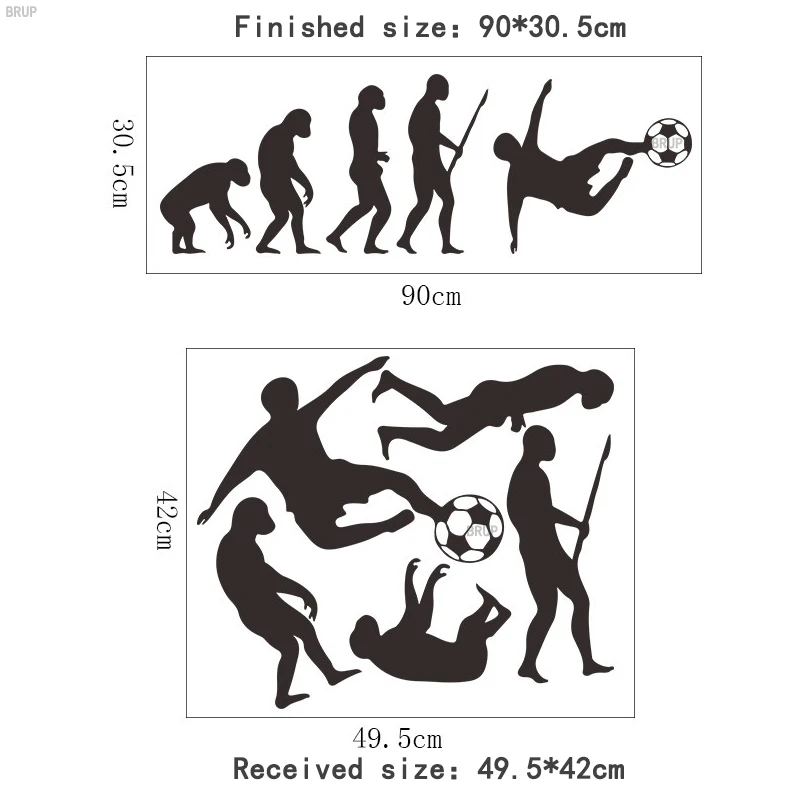 Творческий Эволюция человека Настенная Наклейка с футбольным логотипом
