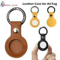 luxuriouy leather protective case for airtag cover hangable keychain locator tracker case for apple airtags