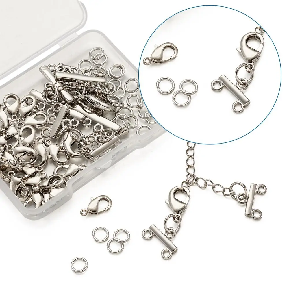 DIY Набор для создания украшений с латунными концами шнура удлинительные цепи и