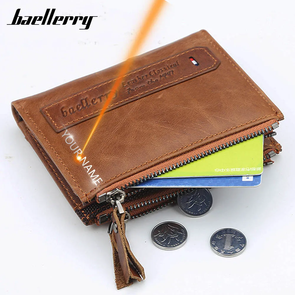 2020 мужские кошельки из натуральной коровьей кожи с принтом имени мужской кожаный