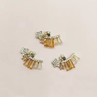 5 pcslot new alloy gold rhinestone star sector buttons ornaments jewelry earrings choker hair diy jewelry accessories handmade