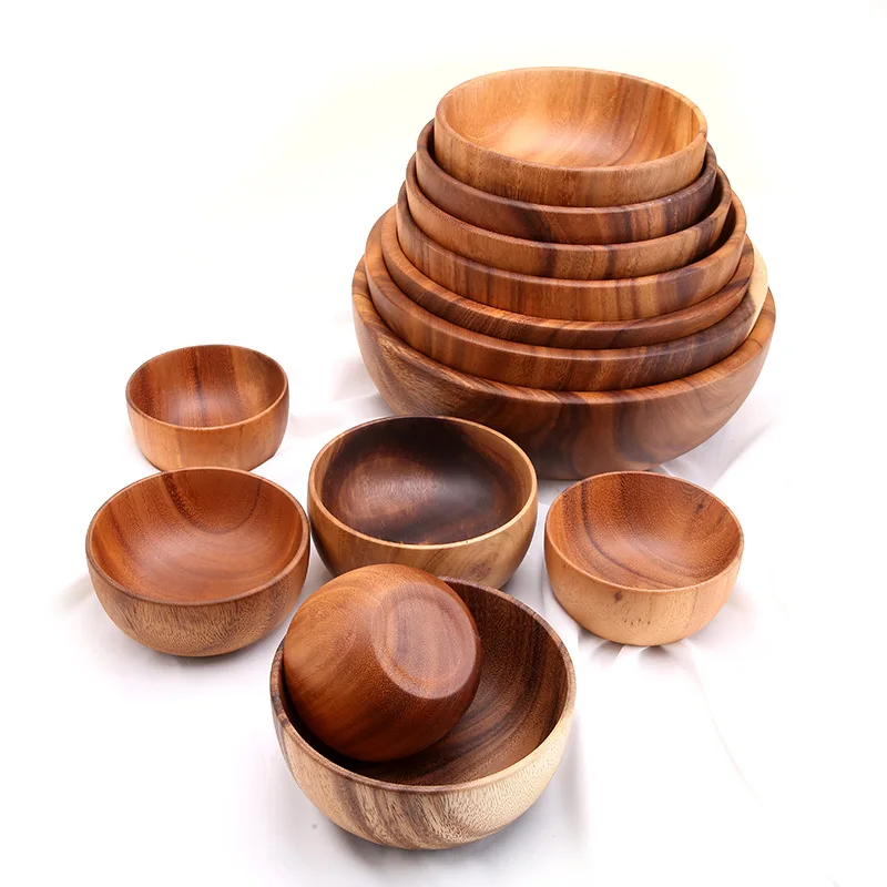 Акации woodensoup чаша Фрукты Деревянный ящик бытовых швейных Кухня столовые приборы