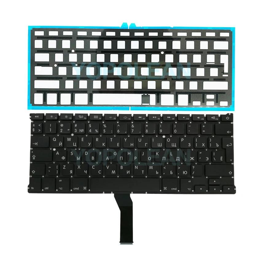Клавиатура новая с русской раскладкой для Macbook Air 13 дюймов A1369A1466 подсветкой 5 шт.