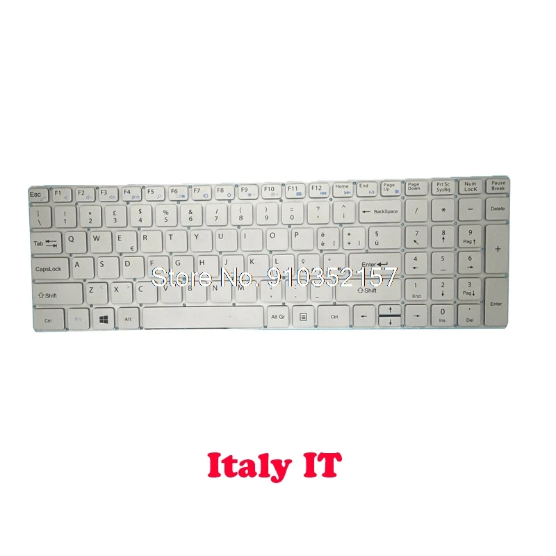 

Laptop NO Backlit Keyboard For Teclast KY347-1 US K762 VER:A1 K3259 Italy IT Without Frame Silver 98% New
