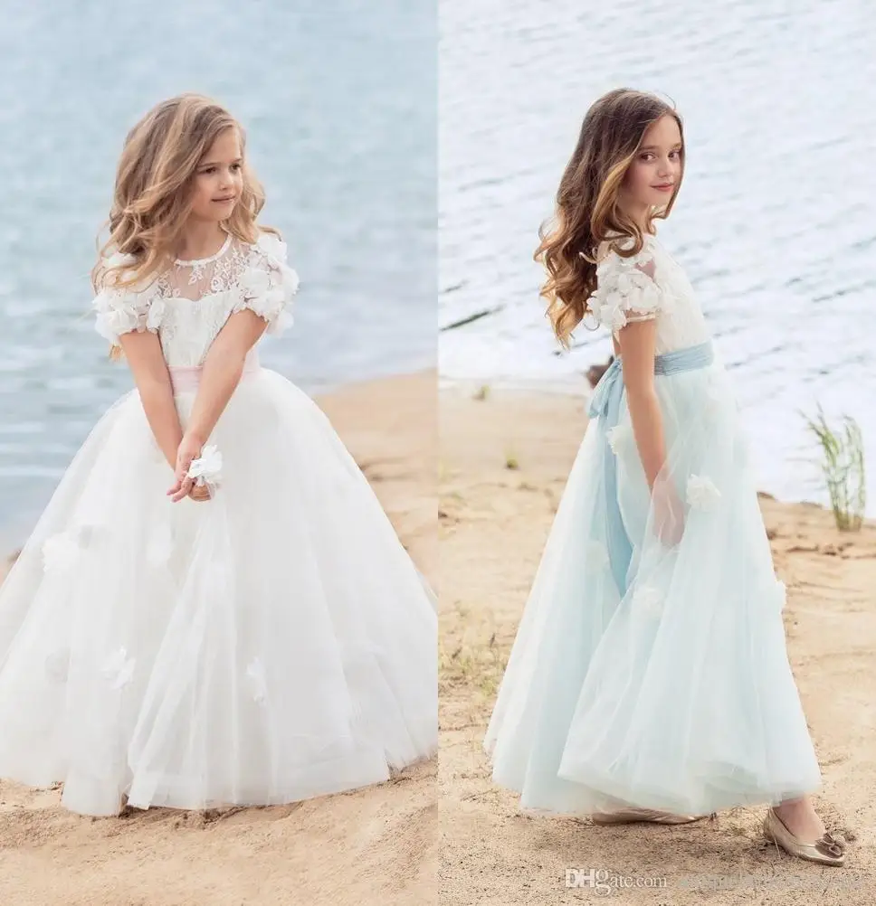 

vestidos de primera comunion Papilio Kids First Communion Dresses for Little Girls Long Cute Flower Girl Dress with Hand Made Fl