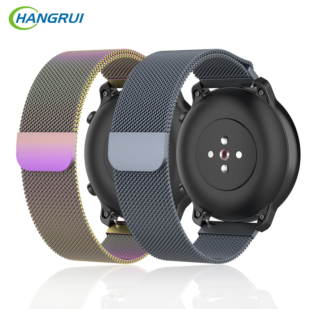 22 мм Миланский металлический ремешок для часов samsung galaxy watch 46 42 active 2 gear S3 Frontier amazfit