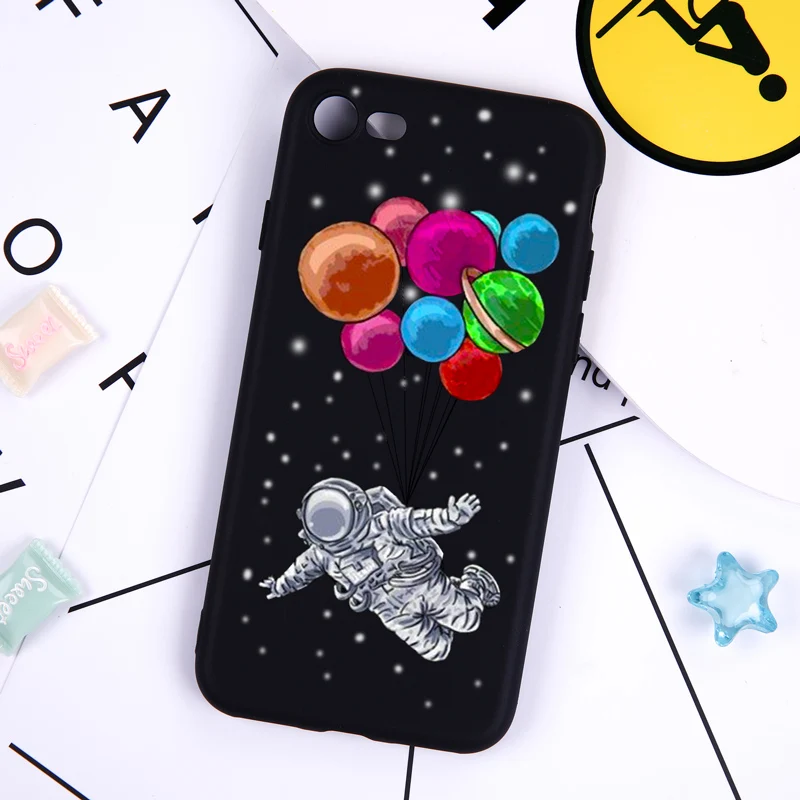 Чехол для телефона с забавными мультяшными астронавтами iPhone XR 8 7 6 6s Plus XS MAX X